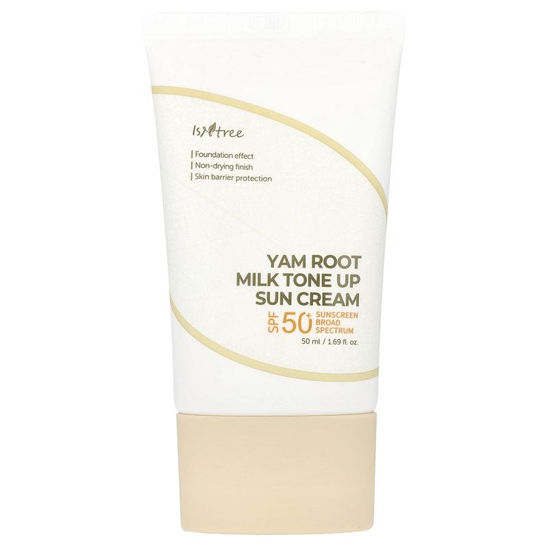 ISNtree, كريم الشمس Yam Root Milk Tone Up، عامل حماية من الشمس 50+، 1.69 أونصة سائلة (50 مل)
