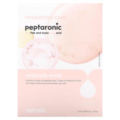 SNP, قناع التجميل أمبولة بيبتارونيك، 10 ورقات، 0.84 أونصة سائلة (25 مل) لكل واحدة