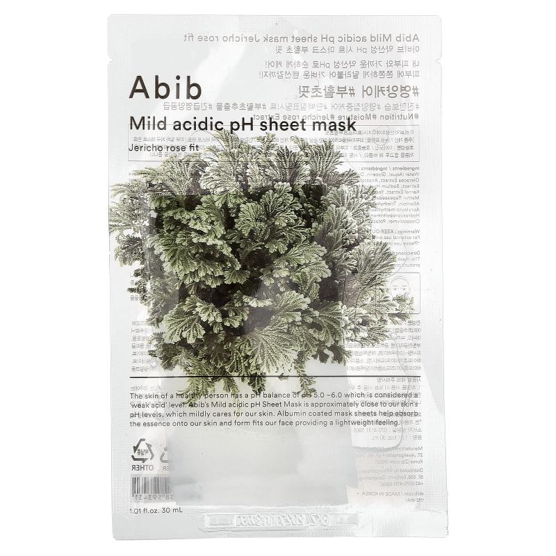 Abib, Mild Acidic pH Beauty Sheet Mask, Jerico Rose Fit, 1 Sheet Mask, 1.01 fl oz (30 ml)
