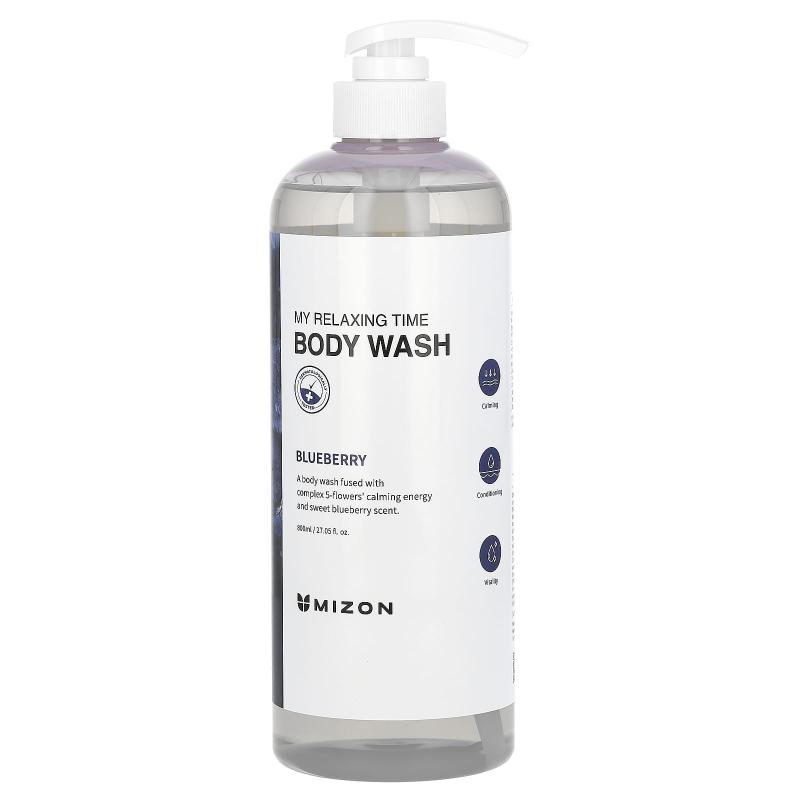 Mizon, غسول الجسم My Relaxing Time، بالتوت الأزرق، 27.05 أونصة سائلة (800 مل)