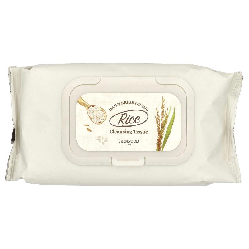 SKINFOOD, مناديل تنظيف وتفتيح يومية بالأرز، 80 منديلًا