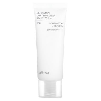 Celimax, واقي شمسي خفيف للتحكم في الزيت، البشرة المختلطة/الدهنية، عامل حماية من الشمس 50+ PA++++، 1.35 أونصة سائلة (40 مل)