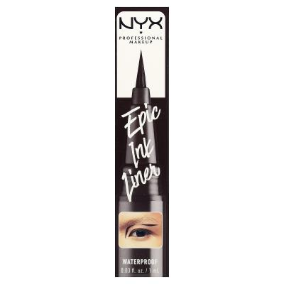 NYX Professional Makeup, قلم تحديد حبر ملحمي مقاوم للماء، 03 شوكولاتة داكنة، 0.03 أونصة سائلة (1 مل)