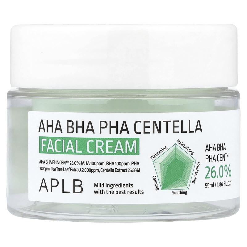 APLB, كريم الوجه AHA BHA PHA Centella، 1.86 أونصة سائلة (55 مل)