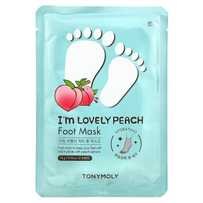 TonyMoly, قناع القدمين I'm Lovely Peach، زوج واحد، 0.56 أونصة (16 جم)