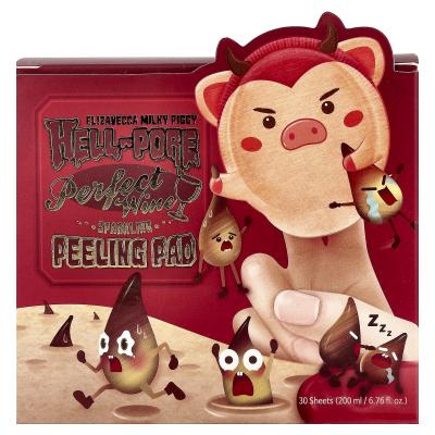 Elizavecca, Milky Piggy، Hell-Pore، وسادة تقشير مثالية متألقة بالنبيذ، 30 ورقة، 6.76 أونصة سائلة (200 مل)