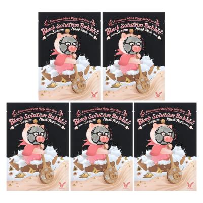 Elizavecca, Witch Piggy، Hell-Pore، مجموعة أقنعة الجمال بمصل الفقاعات باللون الأسود، 5 أقنعة ورقية، 1 أونصة (28 جم) لكل واحدة