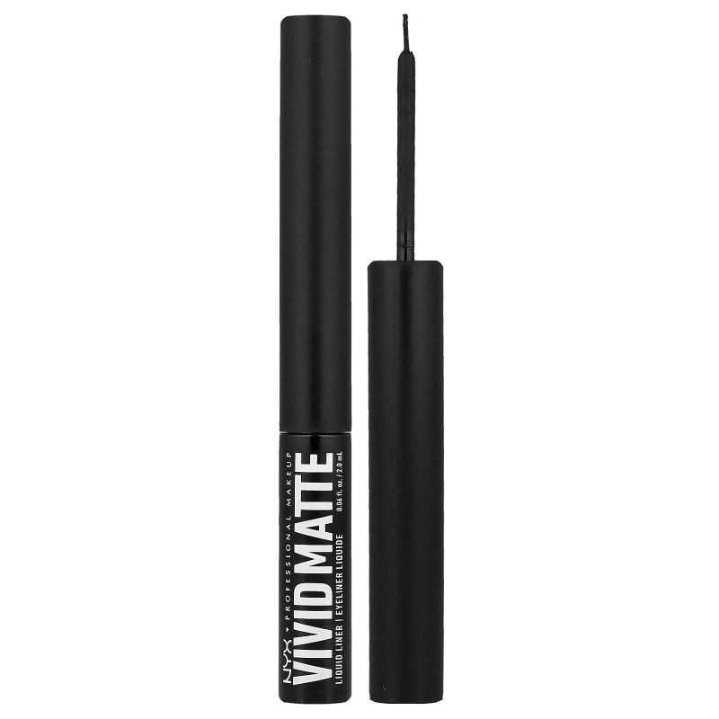 NYX Professional Makeup, Vivid Matte Liquid Eyeliner, 01 Black , 0.06 fl oz (2 ml)