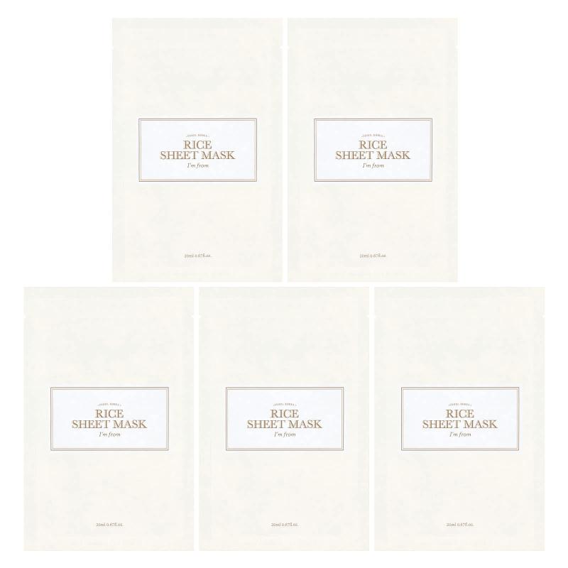 I'm From, قناع ورقي لجمال الأرز، 5 ورقات، 0.67 أونصة سائلة (20 مل) لكل واحدة