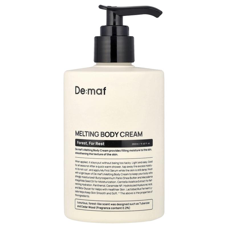 De:maf, Melting Body Cream, Forest, For Rest, 9.46 fl oz (280 ml)