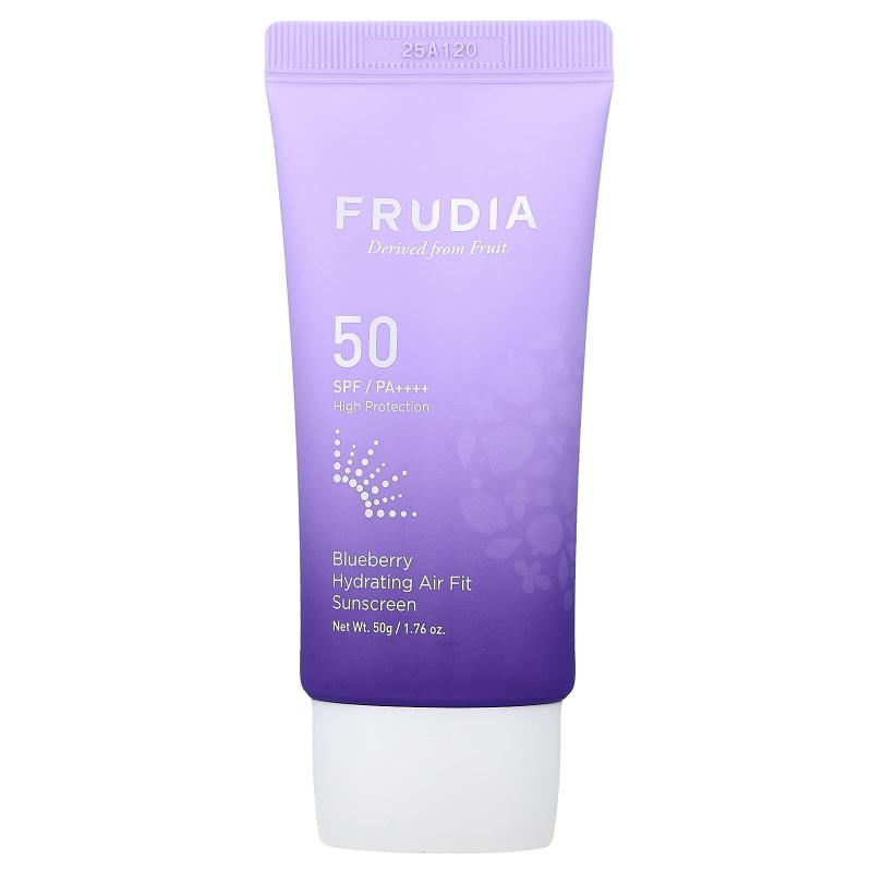 Frudia, واقي الشمس Blueberry Hydating Air Fit، عامل حماية من الشمس SPF 50 PA++++، 1.76 أونصة (50 جم)