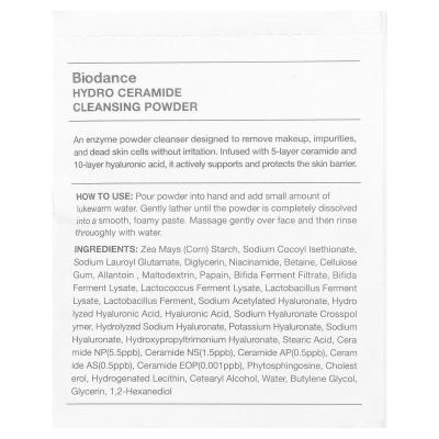 Biodance, Hydro Ceramide Cleansing Powder, 30 Packs, 0.03 oz (1 g) Each