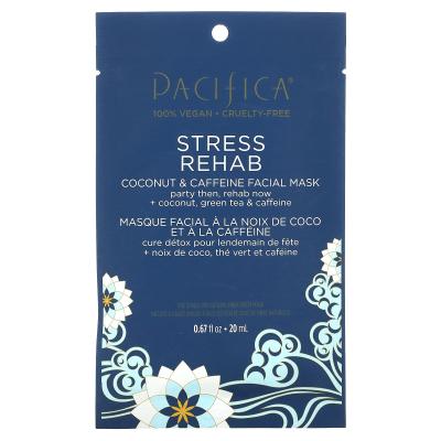 Pacifica, Stress Rehab, Coconut & Caffeine Beauty Facial Mask , 1 Sheet Mask, 0.67 fl oz (20 ml)