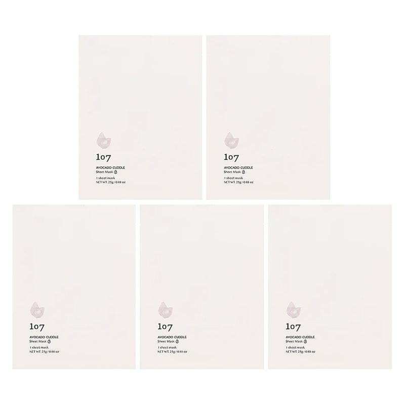 107 Beauty, Avocado Cuddle, Beauty Sheet Masks, 5 Sheets, 0.88 oz (25 g) Each