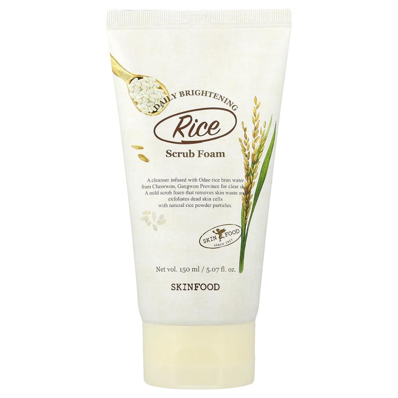 SKINFOOD, رغوة مقشر الأرز اليومية لتفتيح البشرة، 5.07 أونصة سائلة (150 مل)