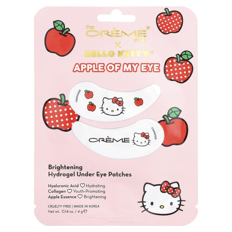 The Creme Shop, Hello Kitty®، تفاحة عيني، رقعات هيدروجيل مفتحة تحت العين، 0.14 أونصة (4 جم)