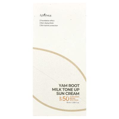 ISNtree, كريم الشمس Yam Root Milk Tone Up، عامل حماية من الشمس 50+، 1.69 أونصة سائلة (50 مل)