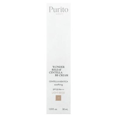 Purito, Wonder Releaf Centella BB Cream، عامل حماية من الشمس 30 PA+++، 21 بيج فاتح، 1.01 أونصة سائلة (30 مل)