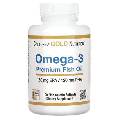 California Gold Nutrition, زيت السمك الفاخر أوميجا 3، 100 كبسولة هلامية من جيلاتين السمك (1100 مجم لكل كبسولة هلامية)
