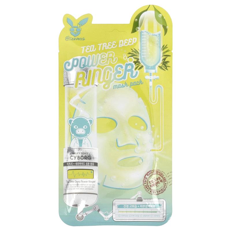 Elizavecca, Tea Tree Deep Power Ringer Beauty Mask Pack, 1 Sheet, 0.78 fl oz (23 ml)