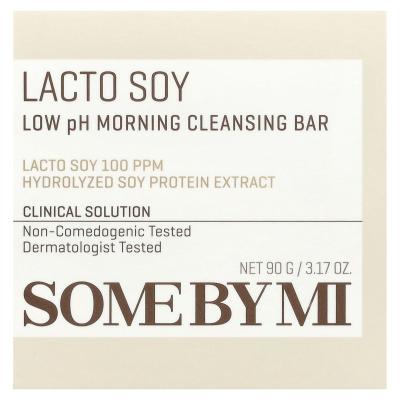 SOME BY MI, Lacto Soy, Low pH Morning Cleansing Bar, 3.17 oz (90 g)
