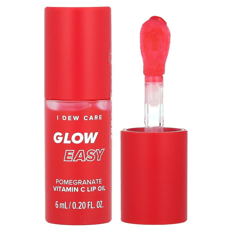 I Dew Care, Glow Easy، زيت الشفاه بفيتامين C، الرمان، 0.20 أونصة سائلة (6 مل)