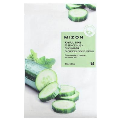 Mizon, Joyful Time Essence Beauty Mask، خيار، قناع ورقي واحد، 0.81 أونصة (23 جم)