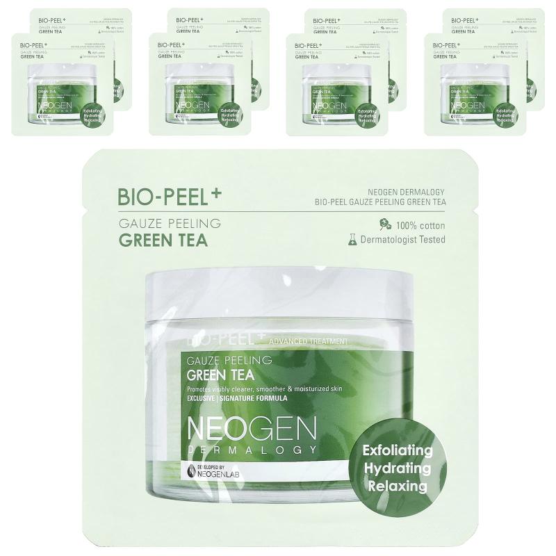 Neogen, Bio-Peel+ Gauze Peeling Green Tea, 8 Pads, 0.32 fl oz (9.5 ml) Each