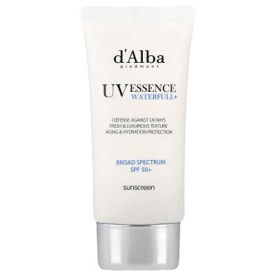 d'Alba, UV Essence Waterfull+ واقي الشمس، عامل حماية من الشمس 50+، 1.69 أونصة سائلة (50 مل)