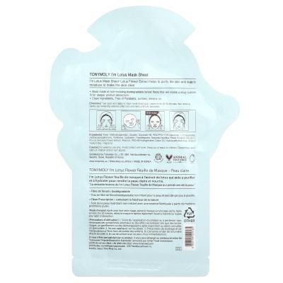 TonyMoly, I'm Lotus، ورقة قناع الجمال المضيء، ورقة واحدة، 0.74 أونصة (21 جم)