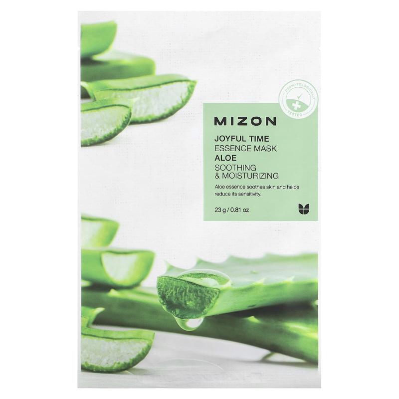 Mizon, Joyful Time Essence Beauty Mask، الصبار، ورقة واحدة، 0.81 أونصة (23 جم)