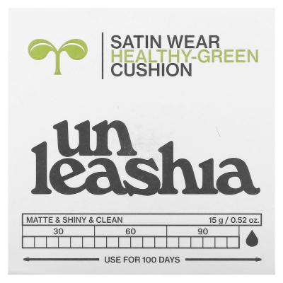 Unleashia, وسادة Satin Wear Healthy-Green، عامل حماية من الشمس SPF30/PA++، 21N إيبورنيان، 0.52 أونصة (15 جم)