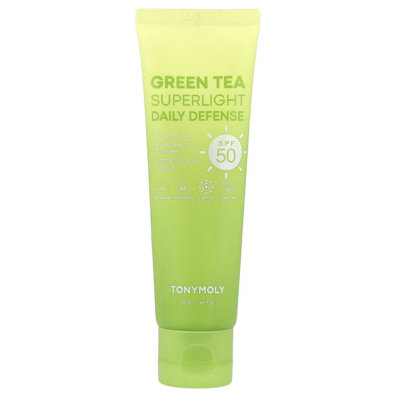 TonyMoly, Green Tea Superlight Daily Defense، عامل حماية من الشمس SPF 50، 1.69 أونصة سائلة (50 مل)