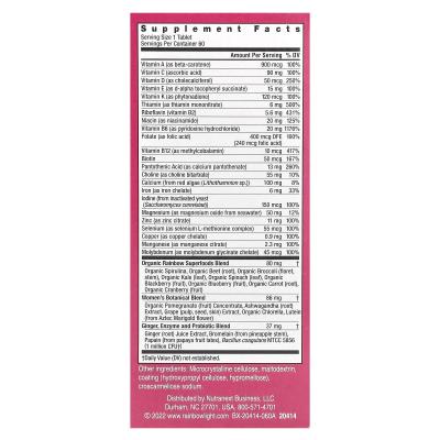 Rainbow Light, فيتامينات One™ اليومية المتعددة للسيدات، عالية الفعالية، 60 قرصًا نباتيًا