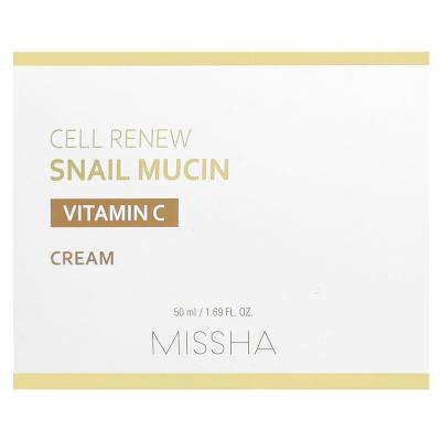 Missha, ميوسين الحلزون لتجديد الخلايا، كريم فيتامين سي، 1.69 أونصة سائلة (50 مل)